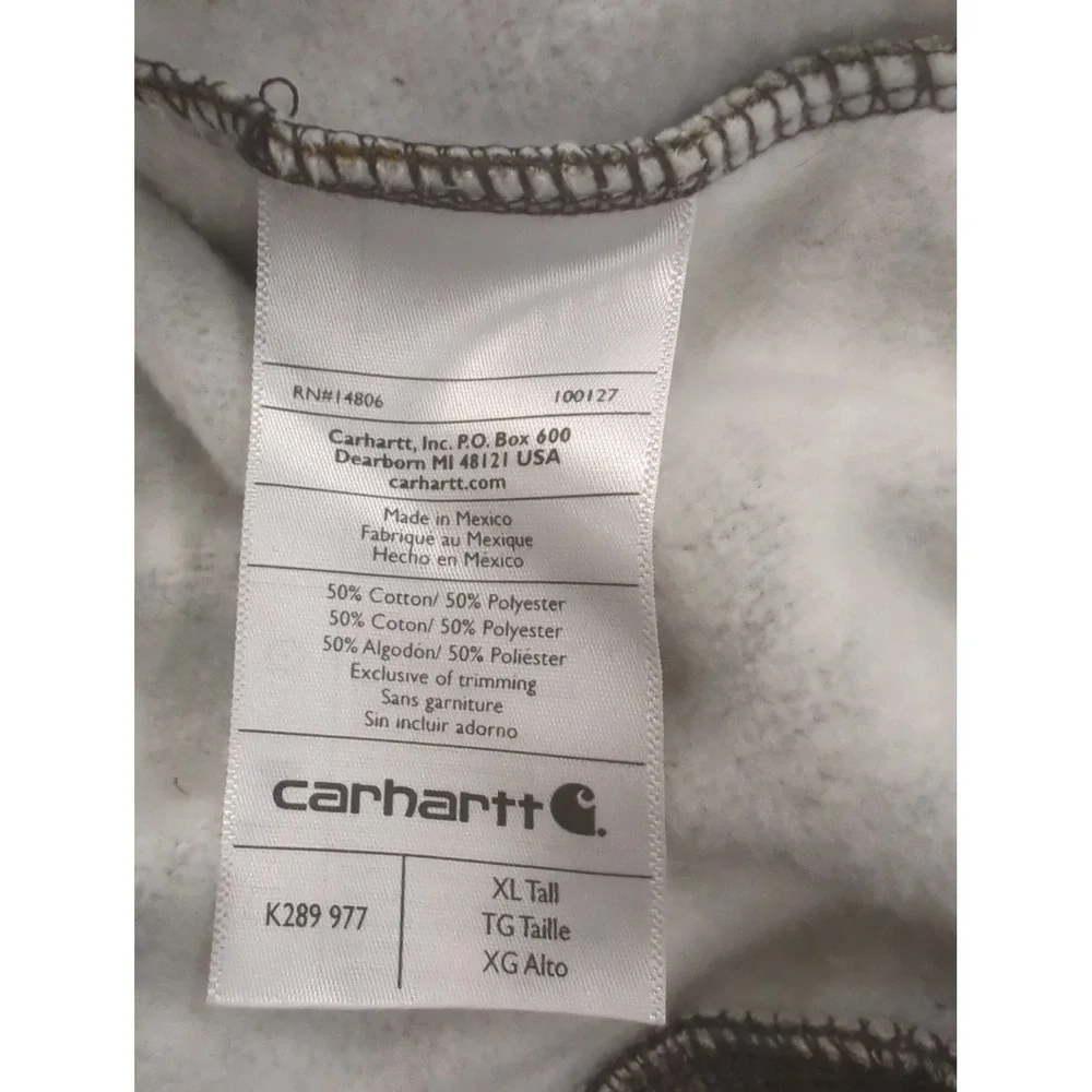 Vtg Carhartt Zip Hoodie Mens XLT Tall K289 977 Y2K Real Tree Camo Sweatshirt